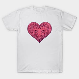 Red face heart on white background T-Shirt